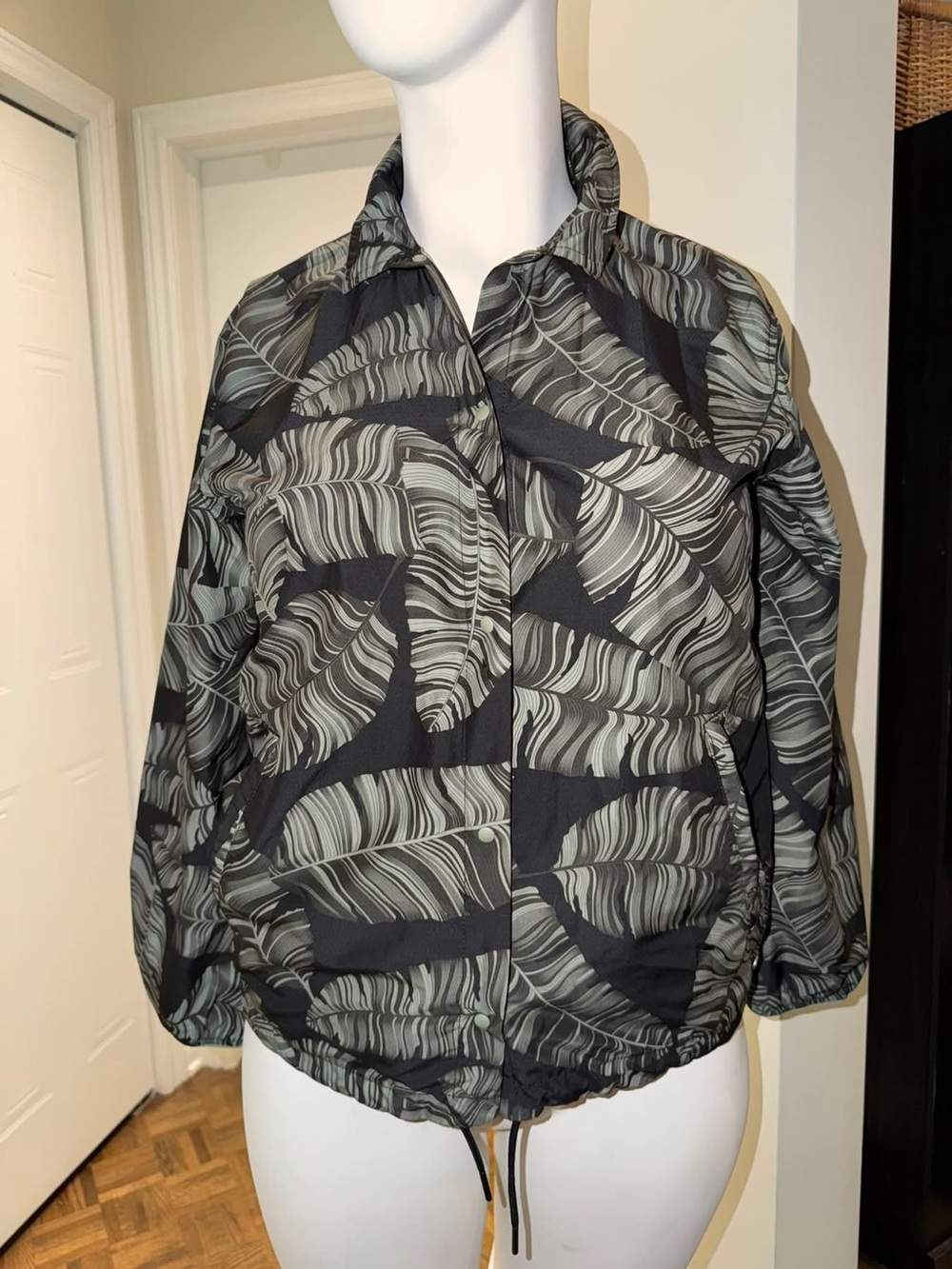 Herschel Supply Company Black & Gray Leaf-Print Bomber Jacket